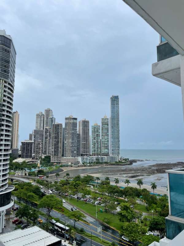 Contemporary bathroom with glass shower and vanity sink PH Bayfront Avenida Balboa Panama