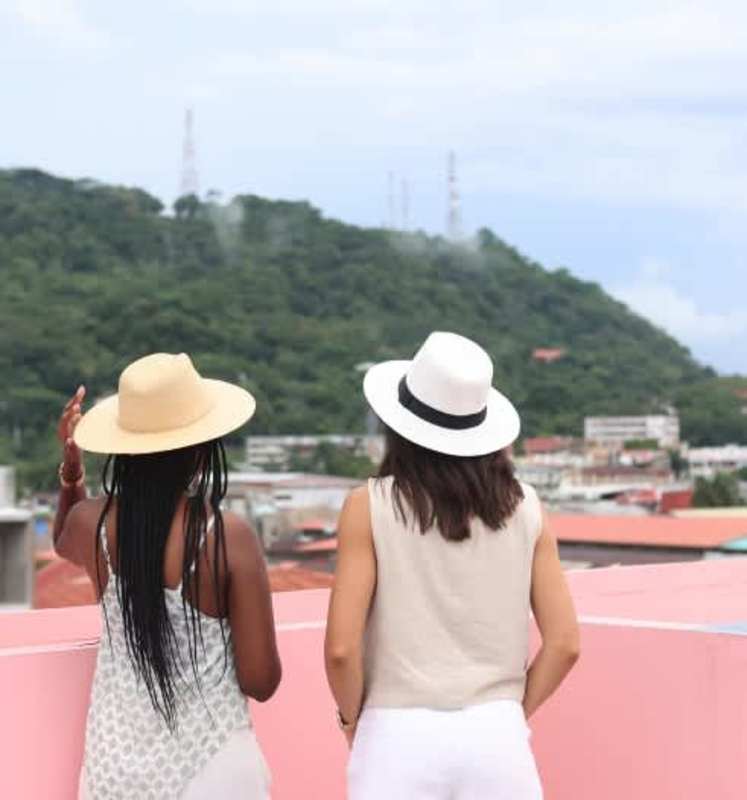 Unfurnished apartment interior with staircase, large windows tile floors Casa Korsi Panama