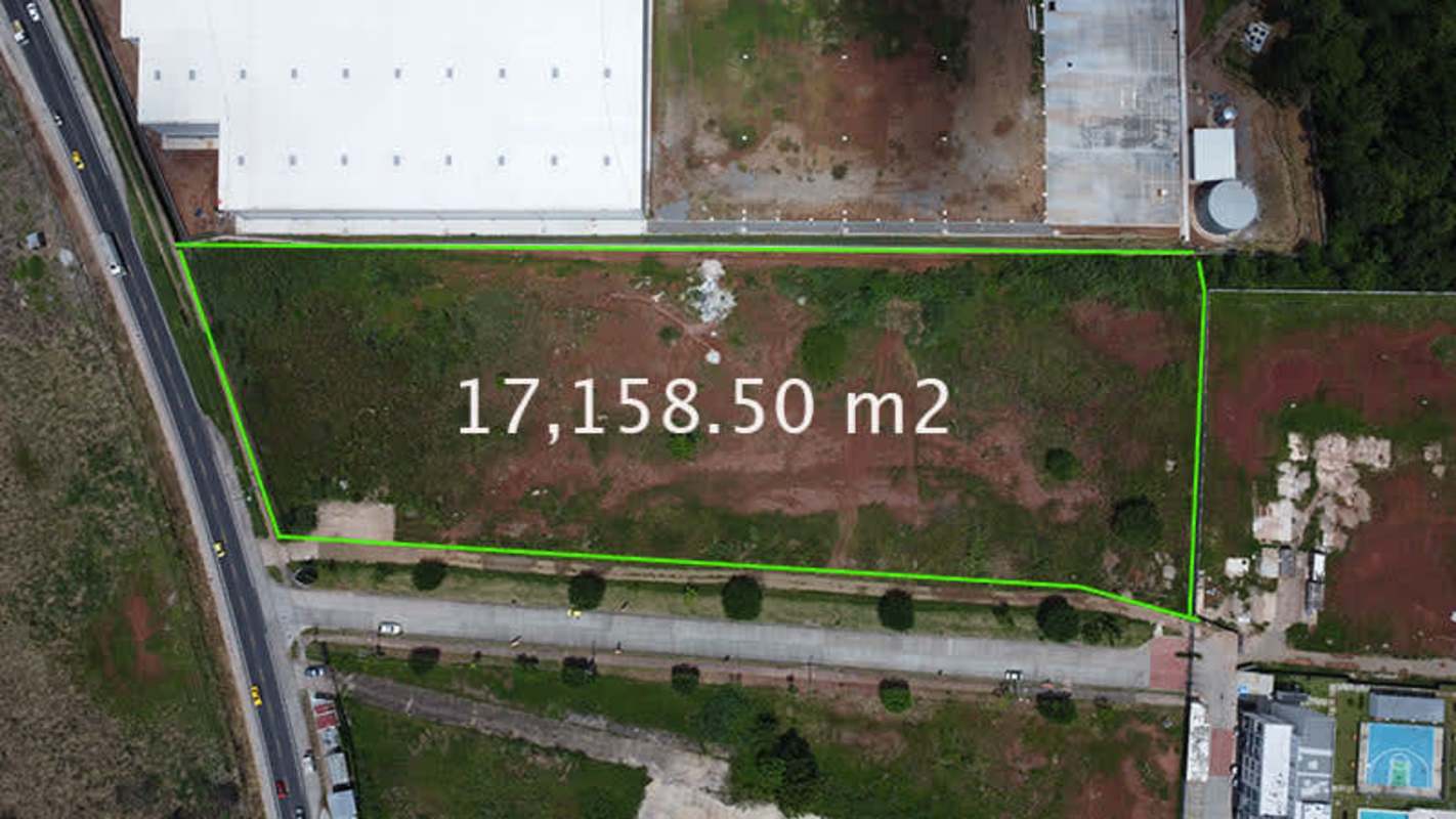 Aerial shot of 17158 m² commercial industrial lot in Las Mañanitas Panama