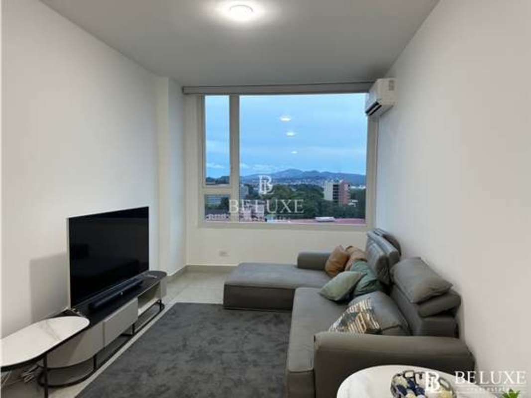 Minimalist stylish kitchen with built-in oven, gas stove, white cabinets in PH Van Gogh El Cangrejo Panama