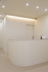 Modern minimalist reception lobby interior Edificio Daviva Santiago Panama