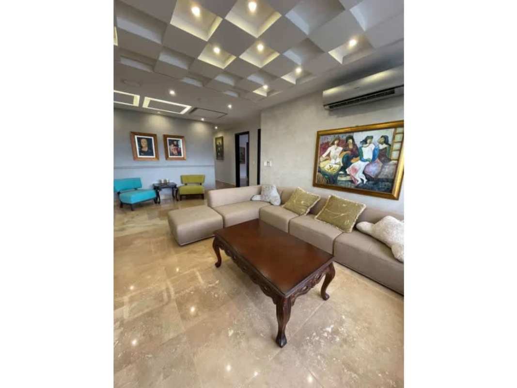 Modern kitchen with granite countertops, full appliances in PH Aquamarina Punta Pacífica Panama City