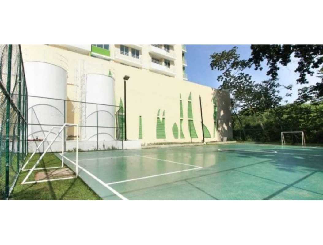 Fenced multi-purpose outdoor sports court for soccer and basketball Condado del Rey PH Green Park Panama