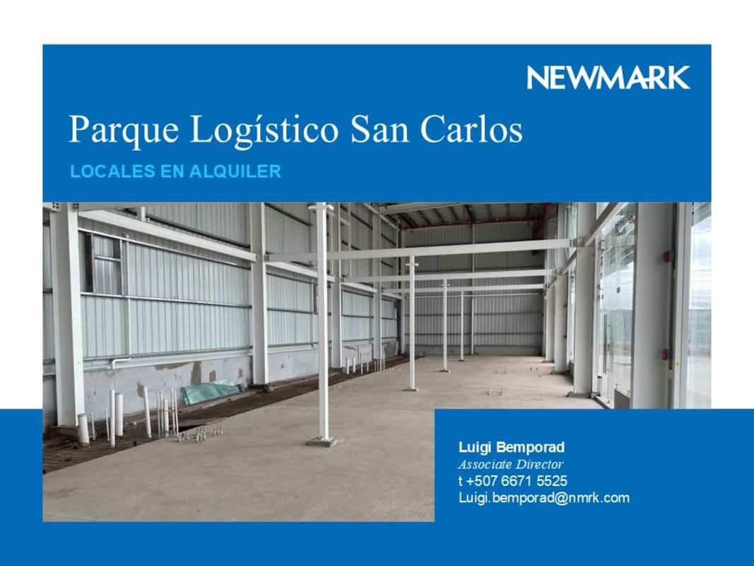 Spacious interior of industrial warehouse with tall ceilings and metal wall finish in Parque Logistico San Carlos Panama City