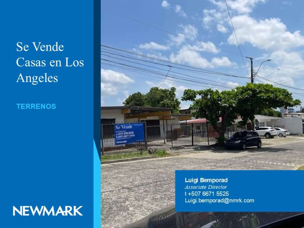 Suburban corner lot compound for sale with several houses fences in Los Angeles neighborhood Panama City