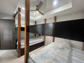 Modern bathroom with walk-in shower and vanity Palenque Colon beachfront property