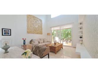 Main bedroom with private bath terrace view furnished villa at Tucán Country Club for rent Panama