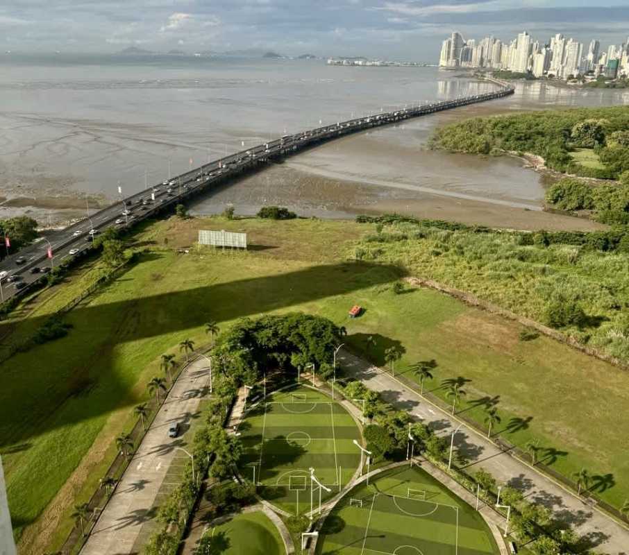 Outdoor tennis and soccer facilities for residents at PH Asia Costa del Este