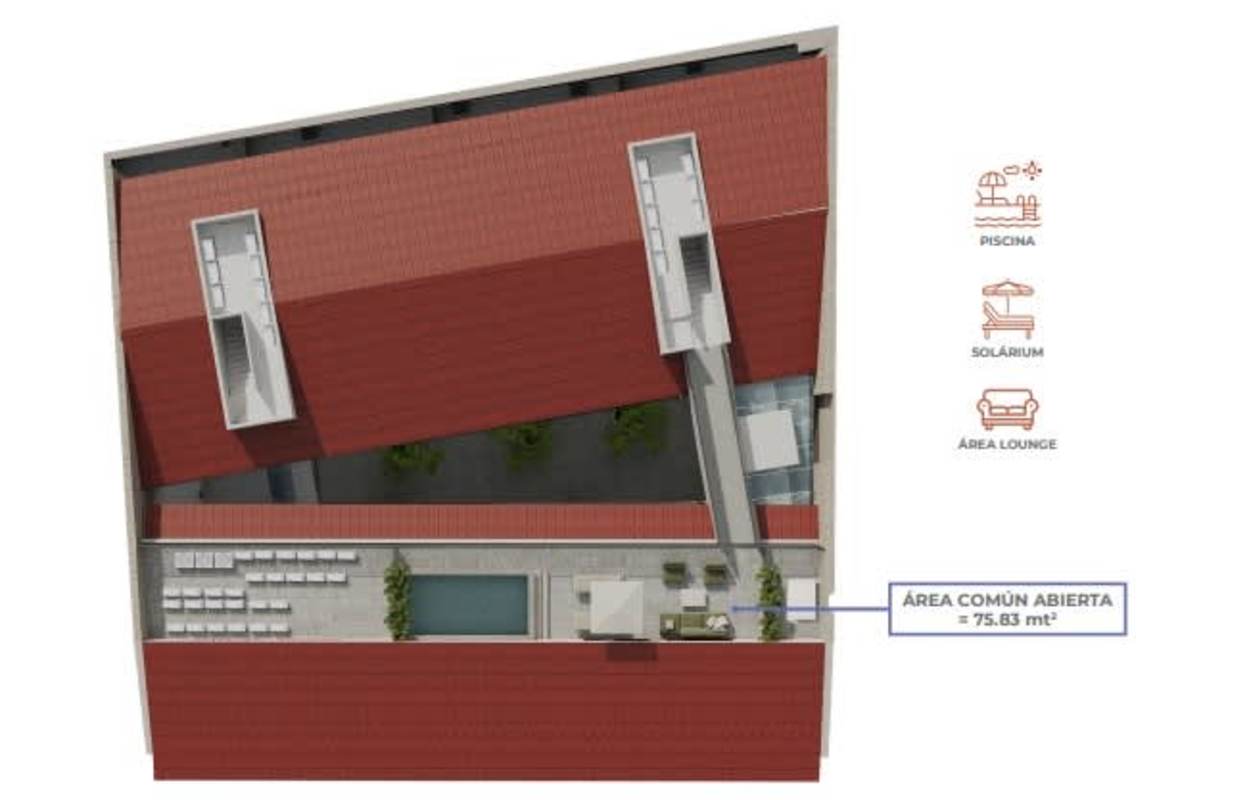 Rooftop pool with lounge deck overlooking historic Panama City