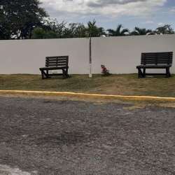 Tropical landscaped pool area in beachfront Ocean View Condo Playa Corona Panama