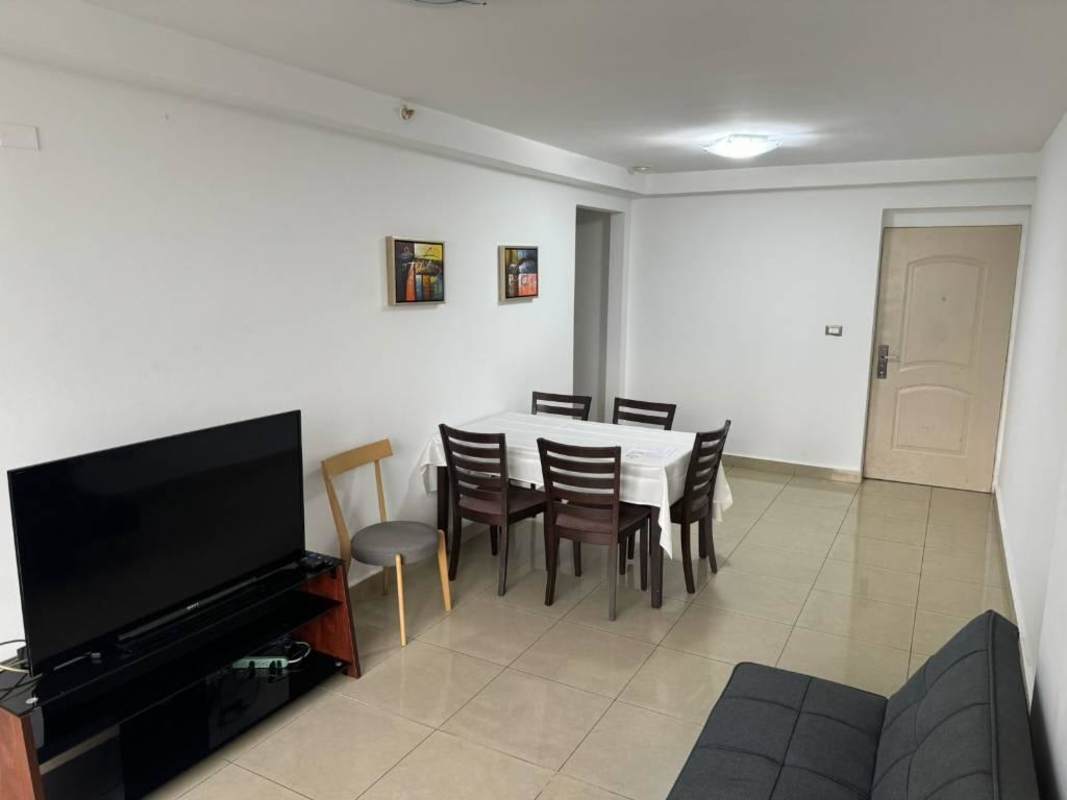 Contemporary bathroom with pedestal sink, granite counter, glass shower at PH Rokas Condado del Rey Panama City