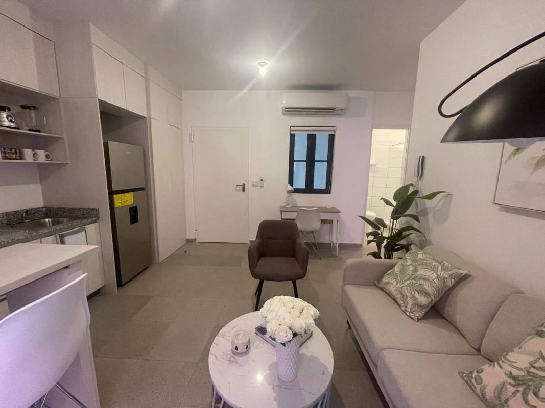 Small modern work area hallway in Casa Korsi apartment Santa Ana Panama City