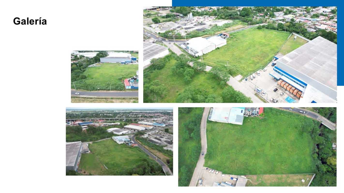 Site plan with dimensions and two lot subdivision of industrial land Panama