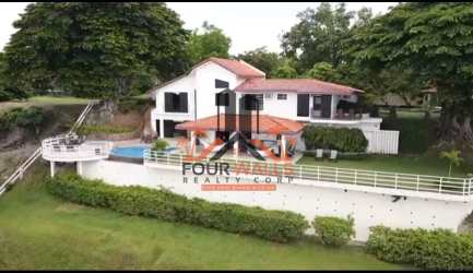 Luxury two-story villa with pool, balcony, Mediterranean architecture in Costa Esmeralda Panama