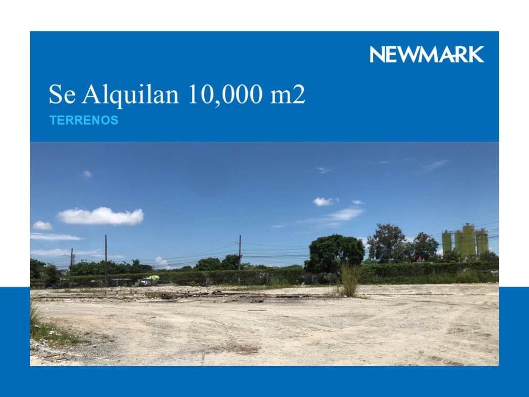 Aerial image highlighting large fenced industrial lot for rent Tocumen Panama near airport