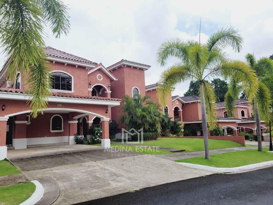 Open plan living and dining area with porcelain tiles and large windows in Clayton Panama