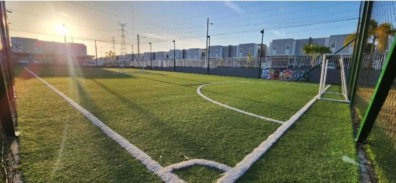 Artificial turf soccer field in PH Alpes gated residential in Brisas del Golf Panama