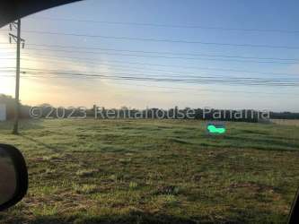 View of developable land lot from roadside on Panamerican Highway Aguadulce Panama
