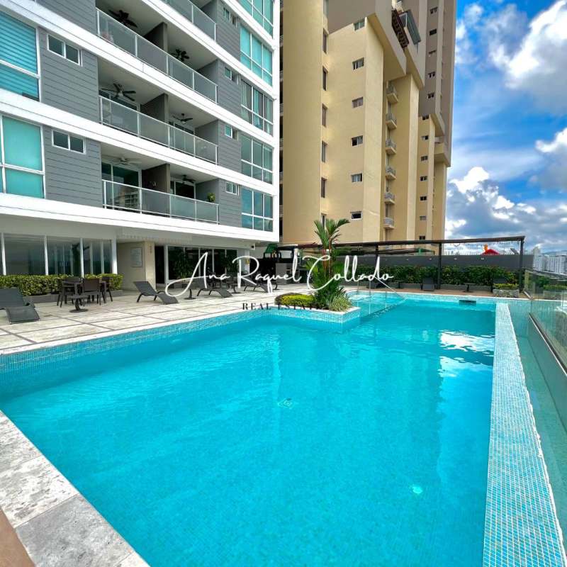 Outdoor pool view and tower balcony at PH Hato Pintado Panama