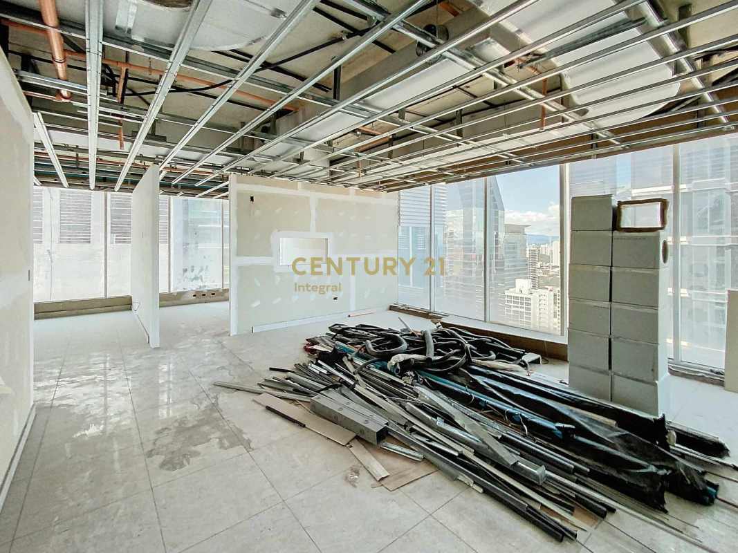 Unfinished high-rise commercial office space with panoramic windows Obarrio Panama
