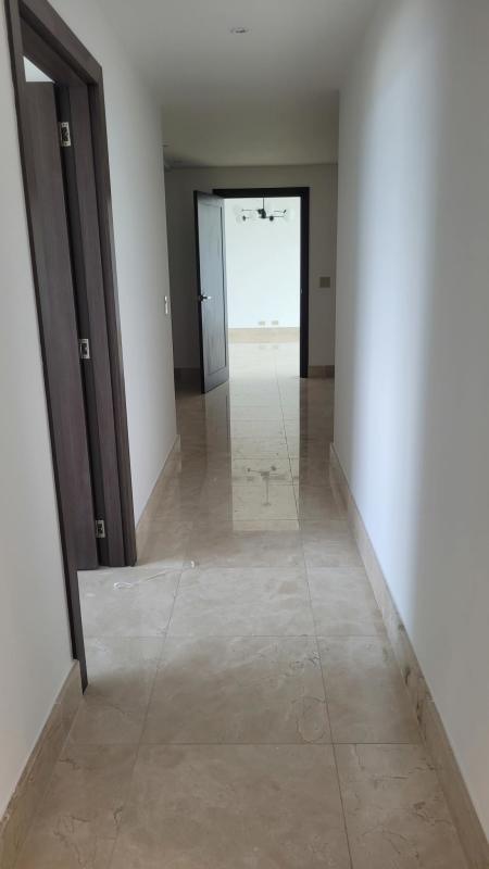 Bright marble hallway in luxury apartment PH The Colonial Santa Maria Panama