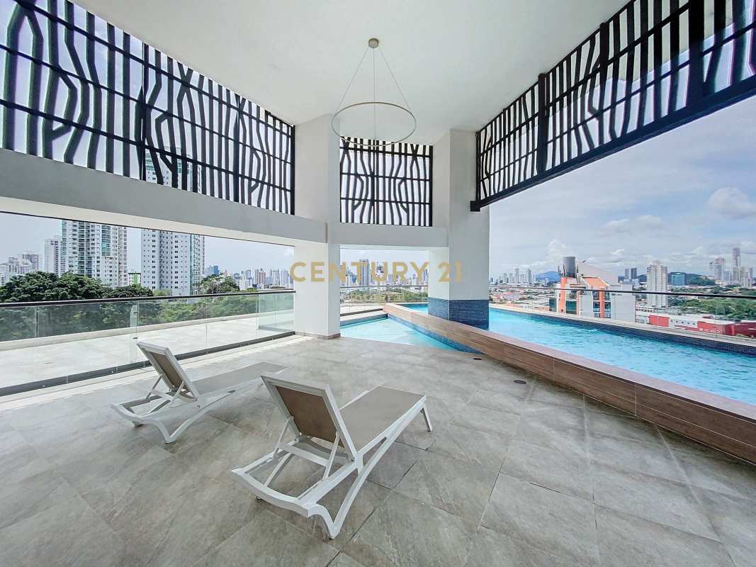 Stylish lobby with marble floors and geometric accent wall PH Bella Veduta