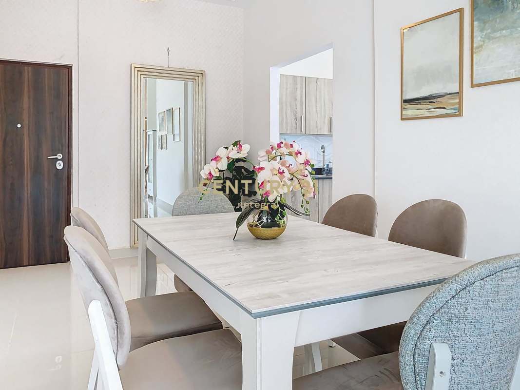 Modern dining room with neutral decor apartment for sale in Hato Pintado Panama
