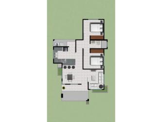 Aerial photo of residential community houses, green lawns, paved streets in Pesé Herrera Panama