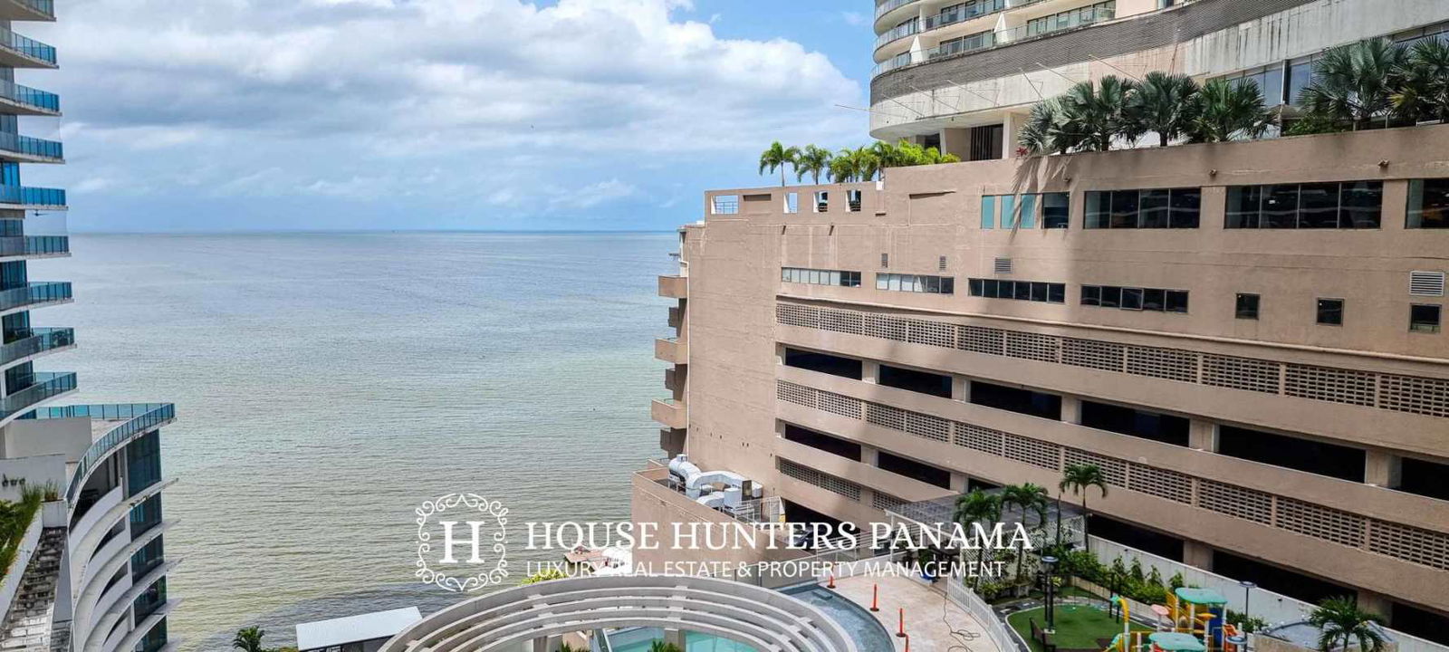 Exterior view of PH Pacific Village luxury high-rise in Punta Pacifica Panama City