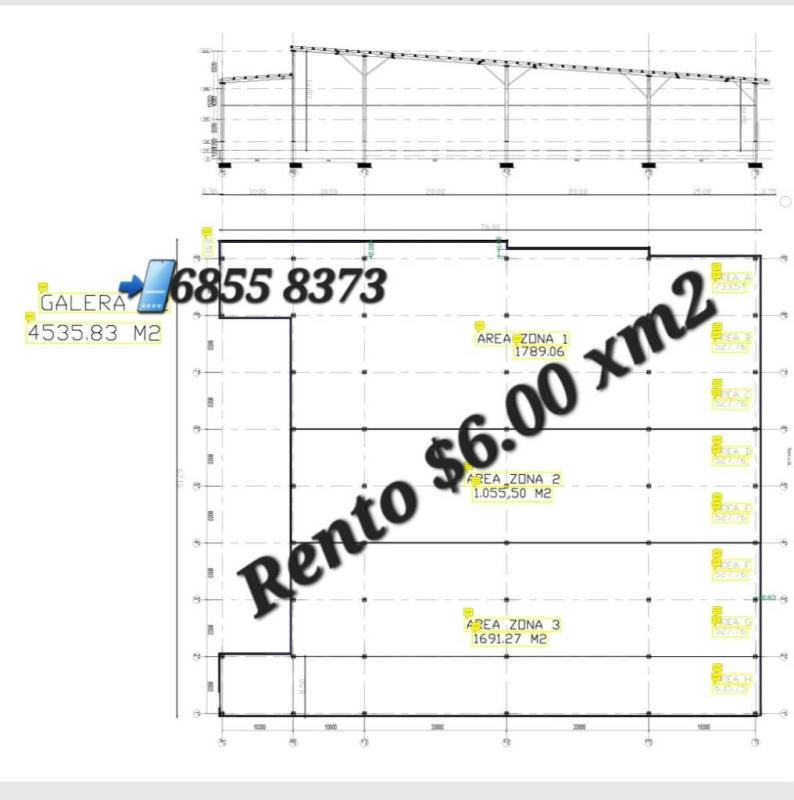 Industrial warehouse subdivision blueprint plan with areas and prices Las Mañanitas Panama