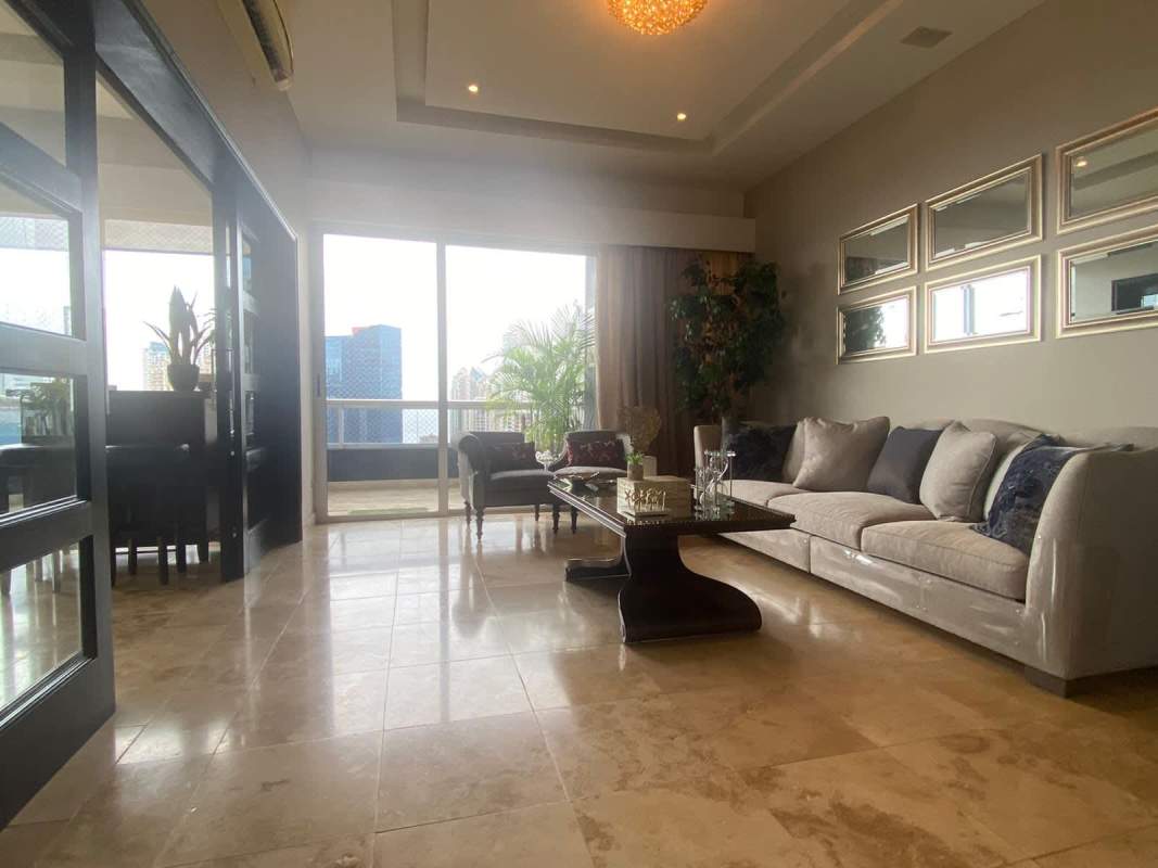 Luxury kitchen marble floors island granite countertops stainless appliances penthouse PH Vista Panama