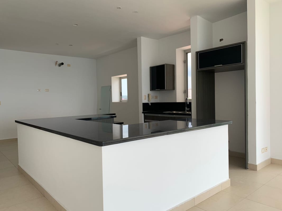 Sky lounge rooftop infinity pool overlooking ocean and skyline at PH Rivage Tower Panama