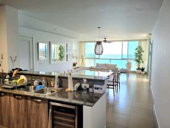 Spacious terrace BBQ seating ocean view luxury PH Rio Mar San Carlos Panama
