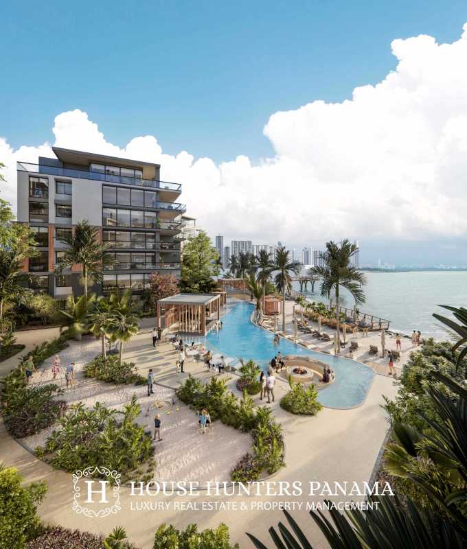 Contemporary tropical condo with palm gardens at The Palms Ocean Reef Panama