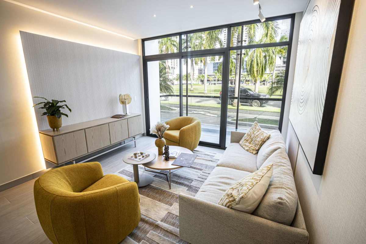 Bright bedroom suite with city views, walk-in closet PH Nogal Costa del Este Panama