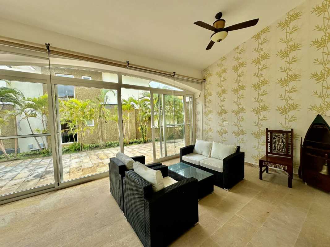 Master suite balcony garden views luxurious furnishings in Tucan Country Club Panama