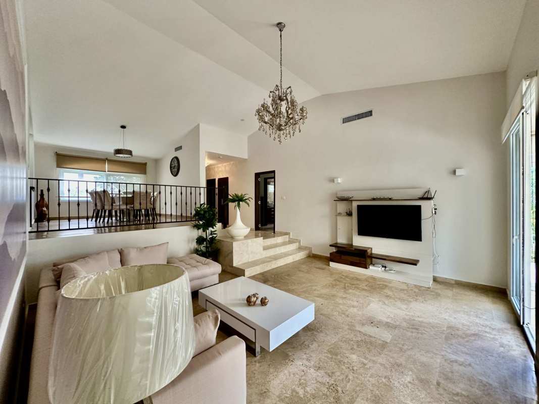 Bathroom with double sinks bathtub marble counters luxury house in Tucan Country Club Panama