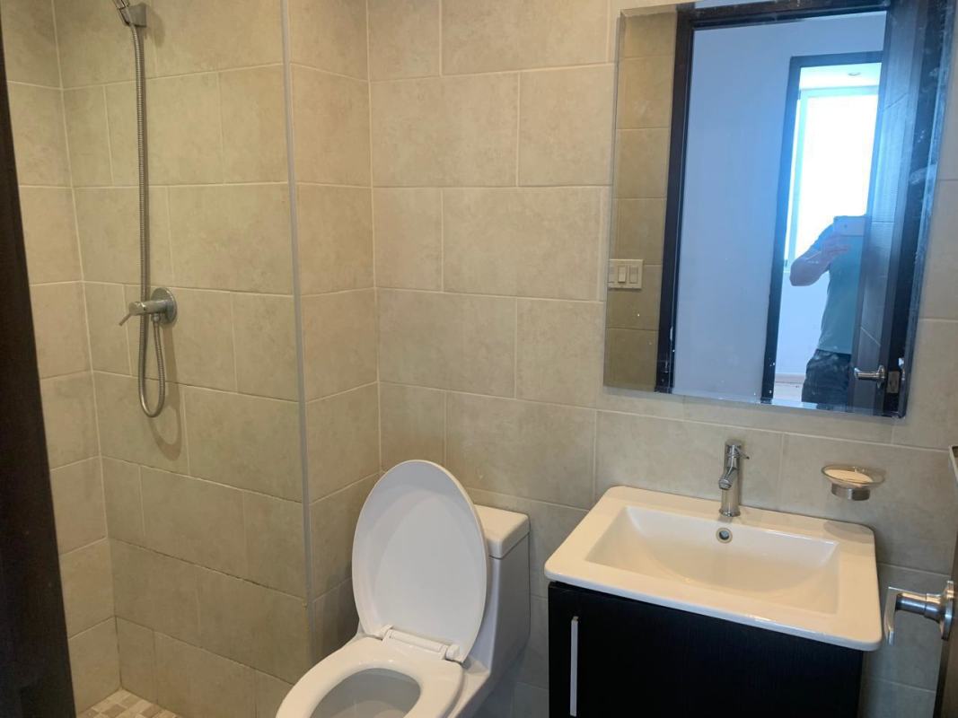 Bathroom modern tile walk-in shower PH Bay View Panama apartment