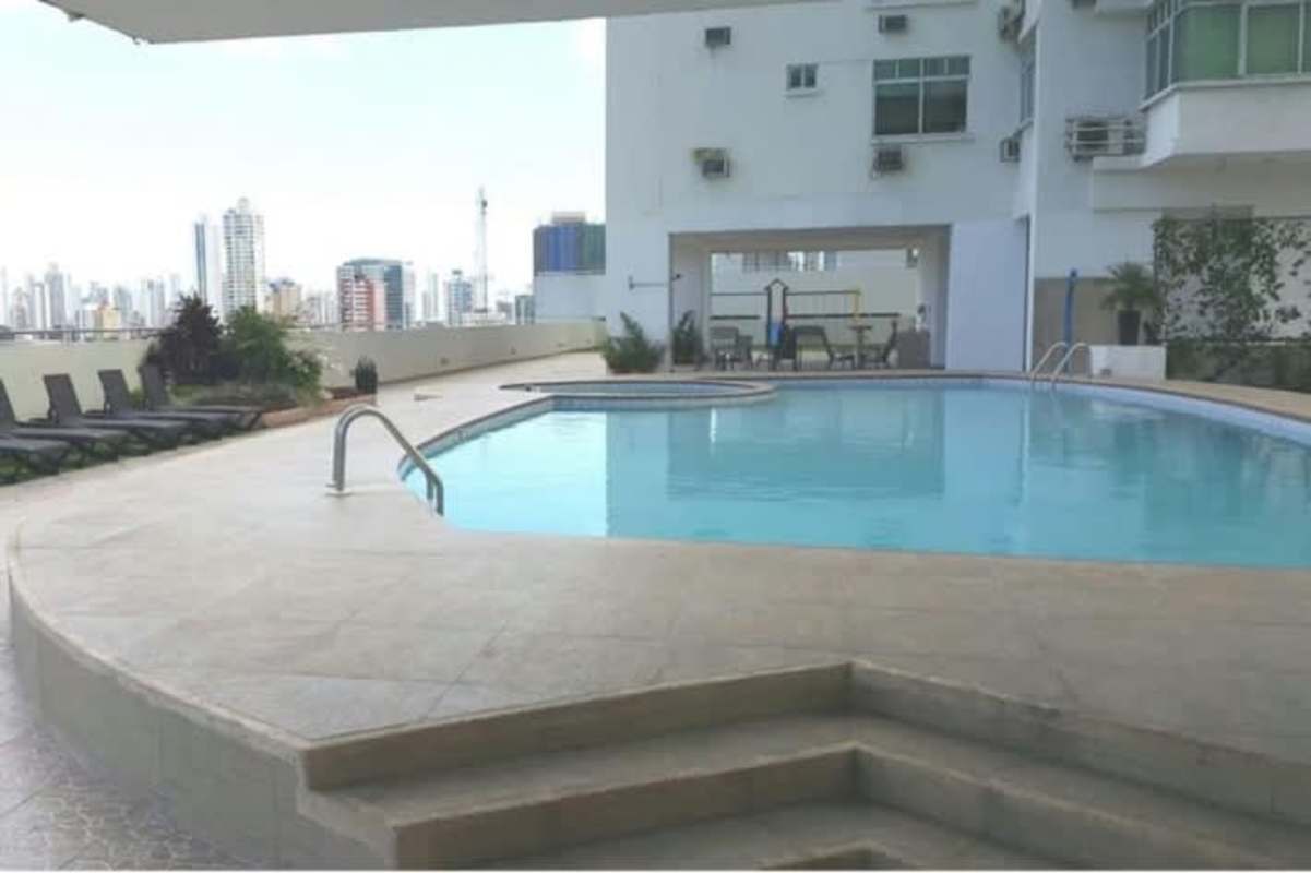 Modern playground with slides swings benches PH Vivendi Towers Panama City