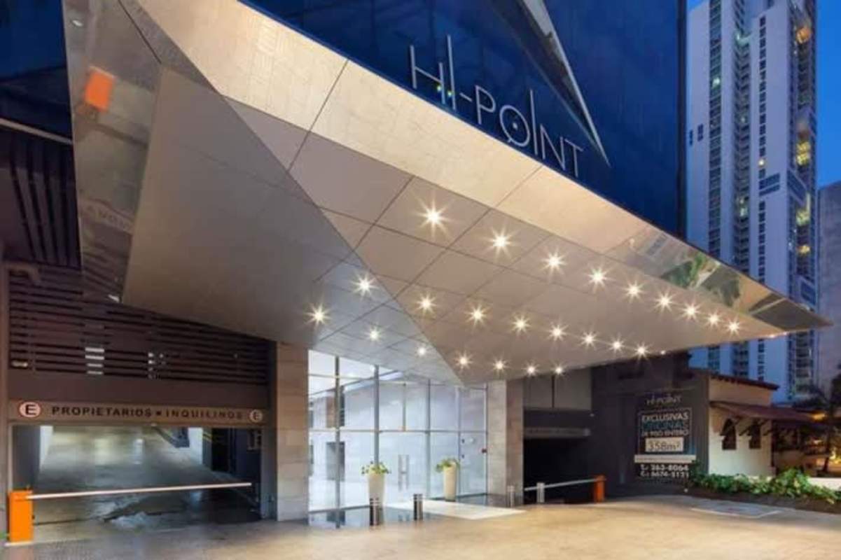 Modern marble reception lobby with luxurious finishes Hi Point commercial building Panama