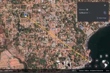 Aerial image showing Gorgona community proximity to the Pacific coastline Panama