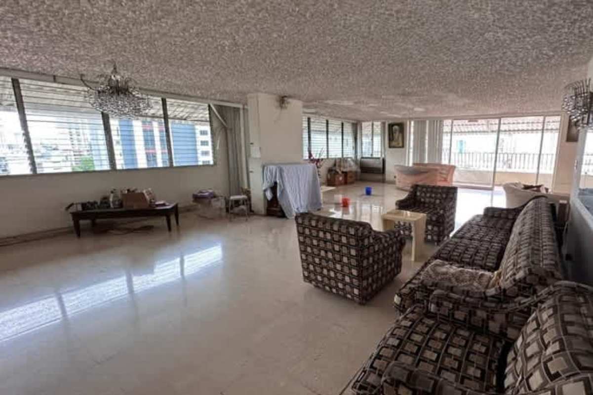 Spacious bedroom with natural light city view in penthouse for sale El Cangrejo Panama