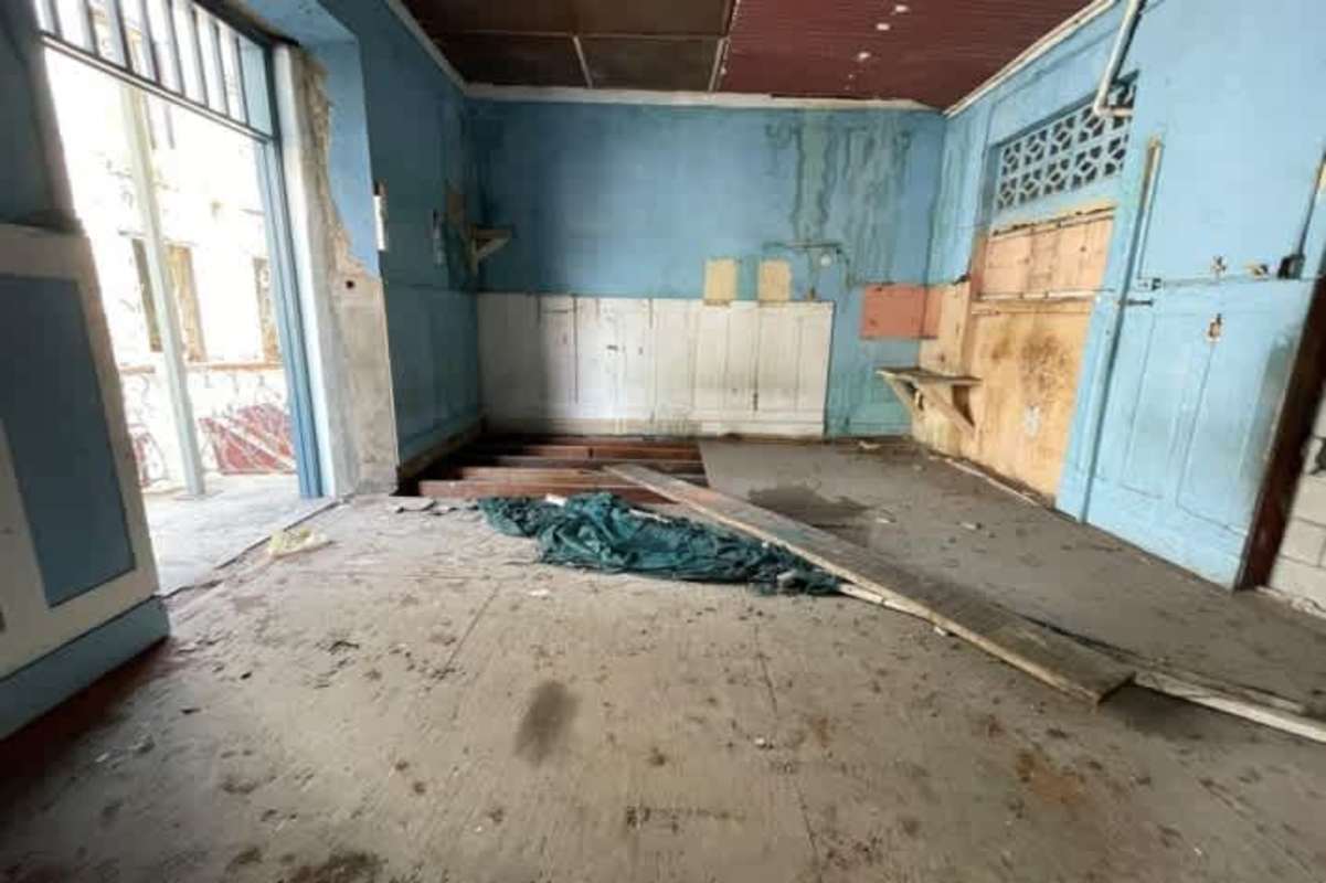 Damaged interior living room space in need of restoration Casco Viejo Panama