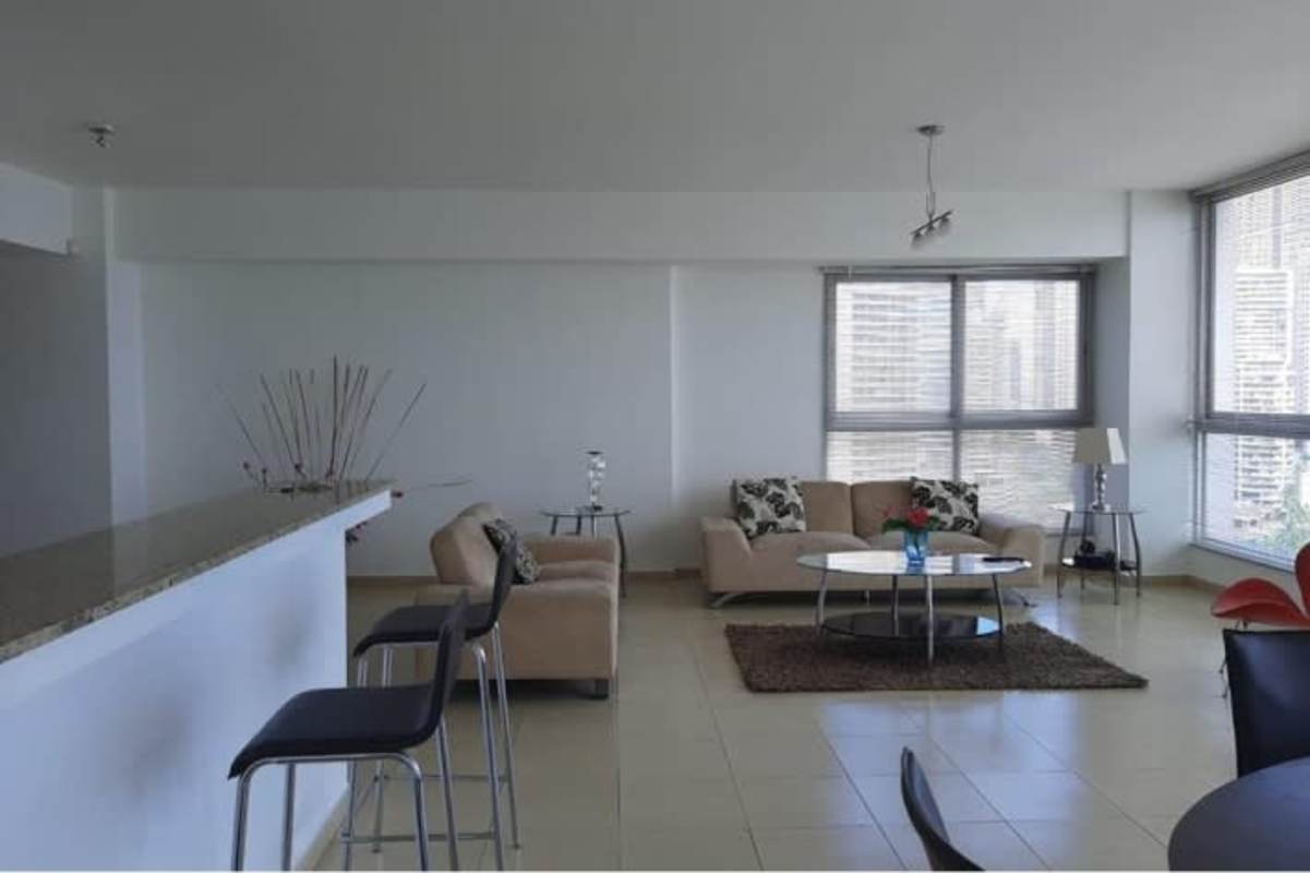 Kitchen with granite countertops, appliances, tile in PH Grand Bay Tower Panama City