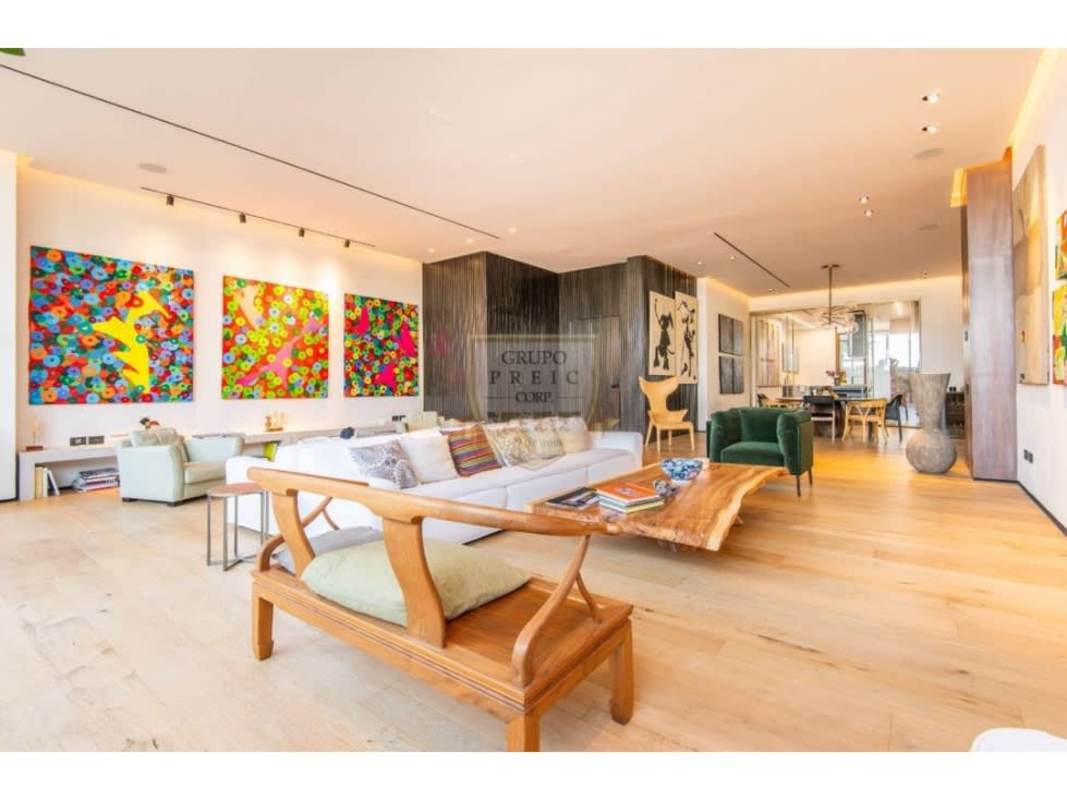 Elegant master bedroom with ocean view windows, walk-in closet at PH Ocean Reef Islands Panama City