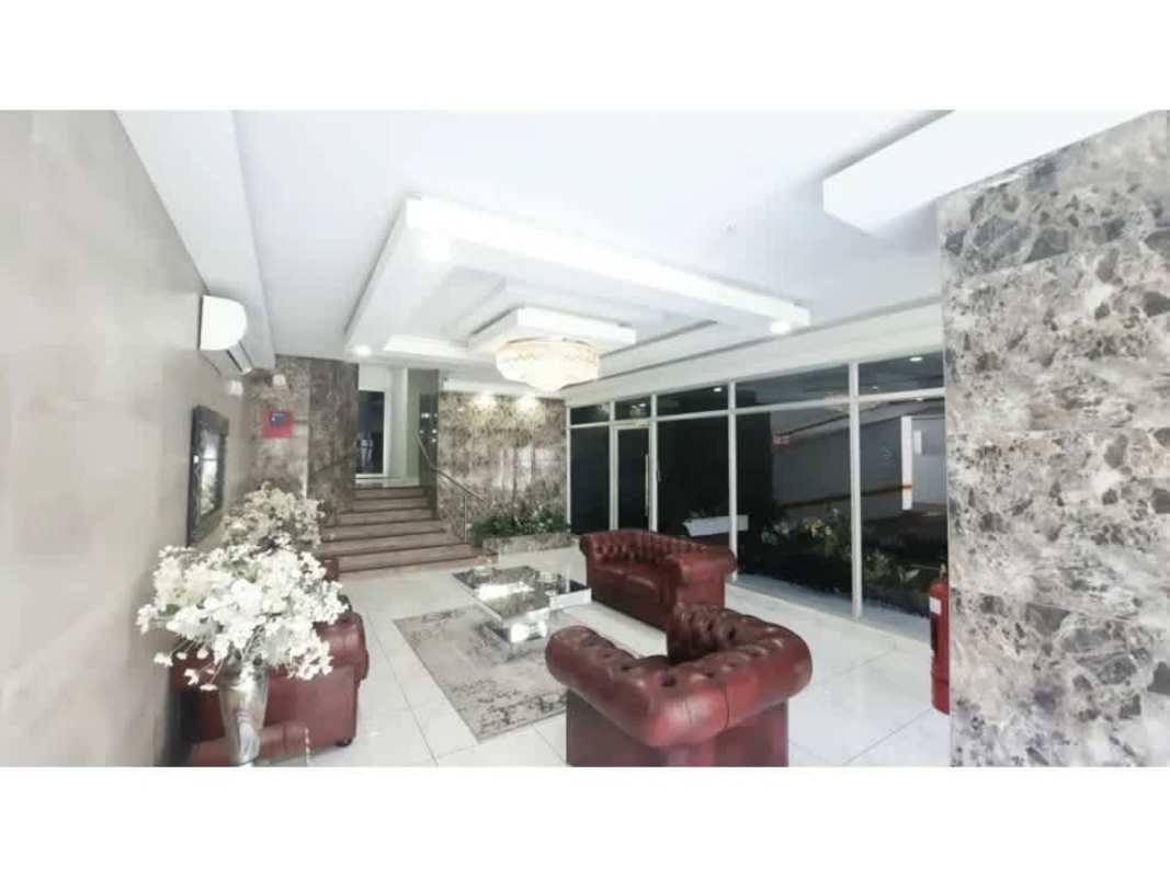 Spacious master bedroom with tile floor, large windows, ceiling fan and AC ready PH Torre 100 Panama