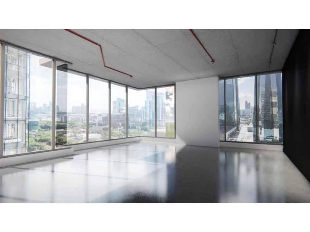 Open plan office with city views and natural light at PH BICSA Financial Center Panama