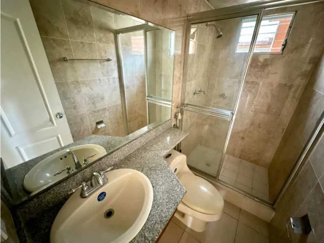 Kitchen with granite counter, cabinets, tiled backsplash in PH Mallorca Park Village Los Andes Panama
