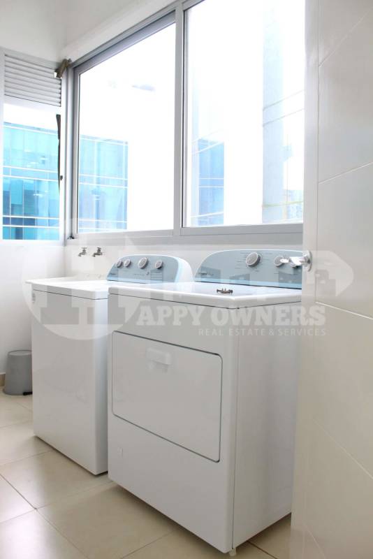 Furnished balcony overlooking Pacific Ocean and city skyline PH Waters on the Bay Avenida Balboa Panama