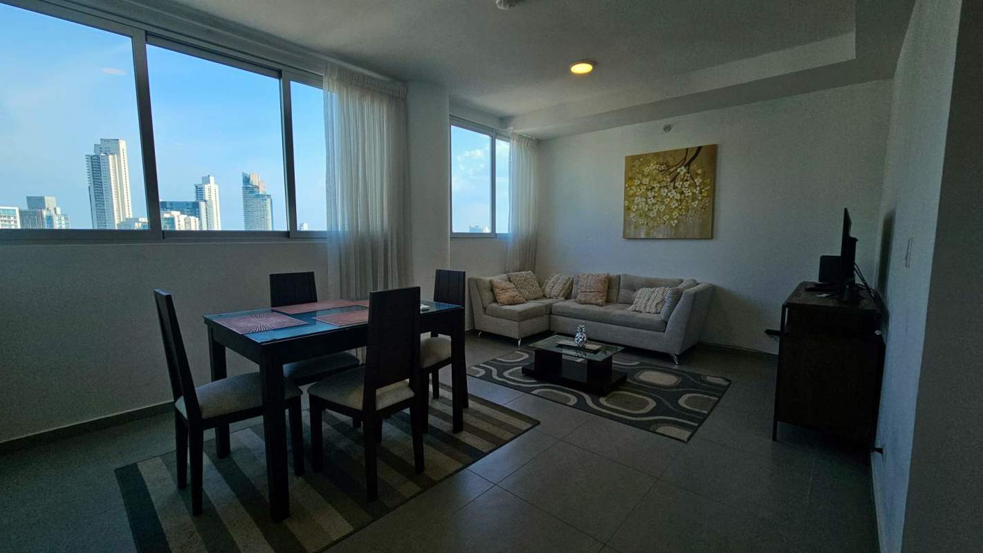 Apartment kitchen with granite countertops and appliances at PH Signature Point Panama